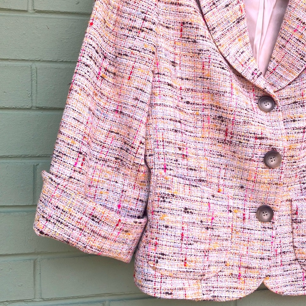 Vintage Anne Klien tweed multi-colored blazer - Picture 5 of 8